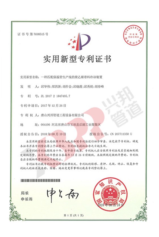 2018.08.10 一种匹配保温管生产线的聚乙烯带料冷却装置_副本